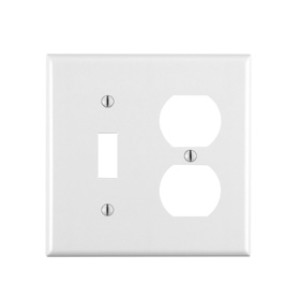 LEVITON 001-88005-000 TWO GANG COMBINATION WALLPLATE WHITE