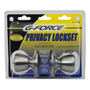 G-FORCE 80110 PRIVACY TULIP KNOB LOCKSET STAINLESS STEEL
