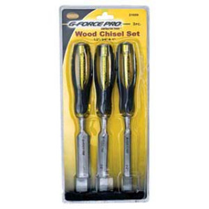 G-FORCE 21699 3 PC PROFESSIONAL WOOD CHISEL SET FULL TANG STEEL CORE 1/2" 3/4"