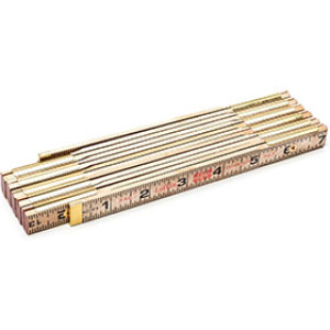 LUFKIN TX46N 6' X 5/8" FOLDING WOOD RULE - RED END WITH 6" EXTENSION SLIDE