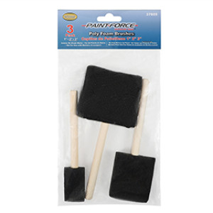 PAINT-FORCE 3-PACK POLY FOAM BRUSH WOODEN HANDLE (1 EA 1" , 2" , 3" )