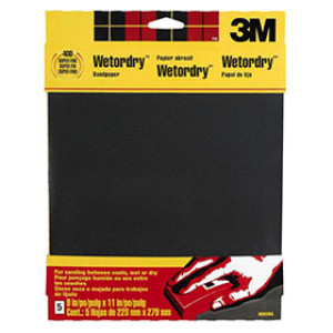 3M 9085NA WET OR DRY SUPER FINE 9" X 11" 400 SANDPAPER 5 PACK