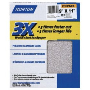 NORTON PROSAND 02639 9" X 11" P120 PREMIUM SANDING SHEETS MEDIUM JOB PACK 20PK