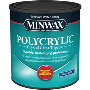 MINWAX 622224444 MATTE WATER BASED POLYCRYLIC PROTECTIVE FINISH