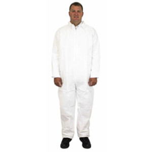 SAFETY ZONE M1100-XL X-LARGE WHITE POLYPRO COVERALL W/ELASTIC WRISTS BULK 25PK