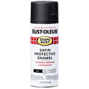 RUST-OLEUM STOPS RUST 7777830 12 OZ SMOOTH PROTECTIVE SATIN BLACK SPRAY PAINT