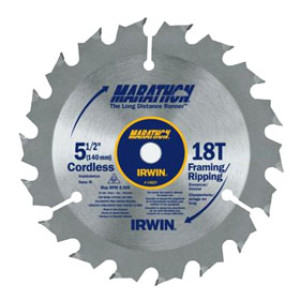 IRWIN MARATHON 14027 5-1/2" 18T CIRCULAR SAW BLADE CARBIDE FRAMING AND RIPPING