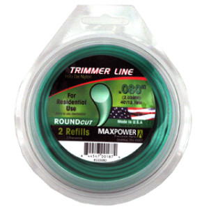 MAXPOWER 333080 .080" ROUNDCUT TRIMMER LINE GREEN RESIDENTIAL GRADE 40'L NYLON