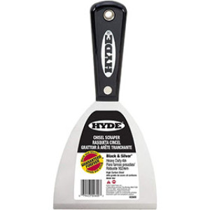 HYDE 02600 4" BLACK & SILVER EXTRA HEAVY DUTY STIFF JOINT KNIFE NYLON HANDLE