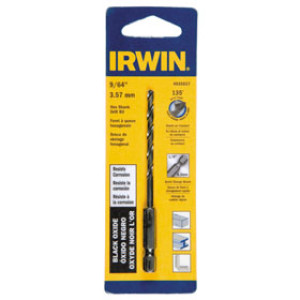 IRWIN 4935637 9/64" BLACK OXIDE HEX SHANK DRILL BIT SPLIT POINT TIP