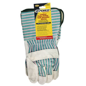 G-FORCE GC300 LEATHER PALM GAUNTLET WORK GLOVES