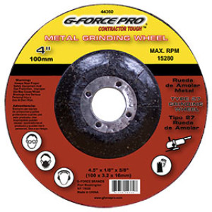 G-FORCE 44360 METAL CUTTING BLADE 4" X 1/8" X 5/8" DEPRESSED CENTER TYPE 27