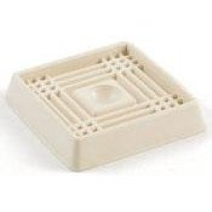 SHEPHERD 9168 3" SQUARE SMOOTH RUBBER FURNITURE CUP OFF WHITE (2CD)