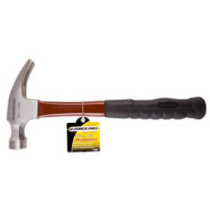 G-FORCE 21060 16 OZ RIP HAMMER RED FIBERGLASS HANDLE WITH RUBBER GRIP