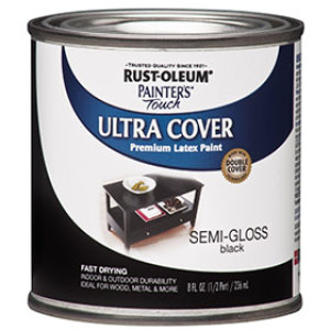 RUST-OLEUM PAINTER'S TOUCH 1974730 ULTRA GOLD SEMI-GLOSS BLACK LATEX PAINT