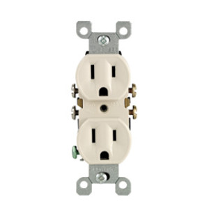 LEVITON 216-05320-TCP GROUNDING OUTLET LIGHT ALMOND