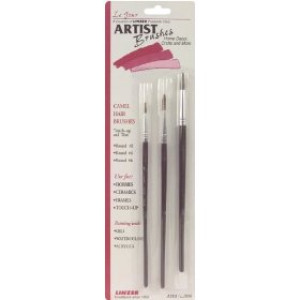 A 383 ARTIST BRUSHES - 3 PC CAMEL HAIR ROUND