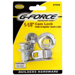 G-FORCE 87526 BUILDERS 1-1/8" DRAWER AND DOOR CAM LOCK - KEYED ALIKE