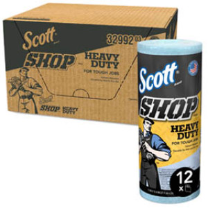 SCOTT 32992 HEAVY DUTY BLUE SHOP TOWELS (60 TOWELS PER ROLL)