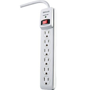 SOUTHWIRE 41492 6 OUTLET SURGE PROTECTOR SLIM 3' CORD WHT 120V 15A 510 JOULES
