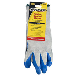 G-FORCE RC100 LARGE BLUE COATED RUBBER GLOVES