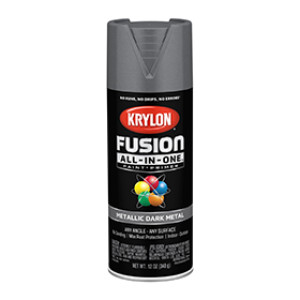 KRYLON K02769007 FUSION ALL-IN-ONE METALLIC DARK METAL 12 OZ INDOOR - OUTDOOR