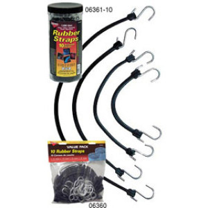 KEEPER 06214 14" MOLDED RUBBER STRAP WITH ZINC PLATED STRONG STEEL HOOKS BULK