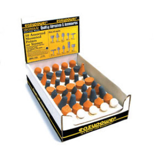 EAZYPOWER 87149 50PC ASSORTED MOUNTED POINTS & STONES 1/4" SHANK COUNTER DISP