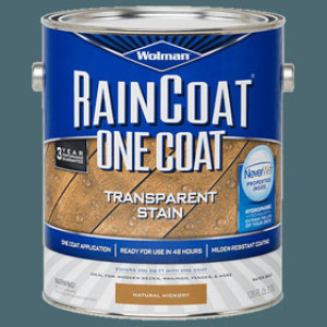 WOLMAN RAINCOAT 288334 ONE COAT NATURAL HICKORY TRANSPARENT STAIN WATER-BASED