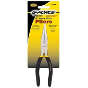 G-FORCE 21264 8" LONG NOSE PLIERS ERGO GRIP HANDLE