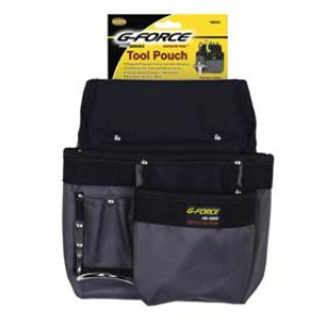 G-FORCE 10052 5 POCKET CARPENTER'S TOOL POUCH POLY FABRIC STEEL HAMMER HOLDER