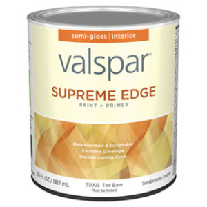 VALSPAR 33003.005 SUPREME EDGE SEMI-GLOSS TINT INTERIOR PAINT & PRIMER