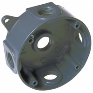 RACO 5361-5 ROUND SPLICE BOX 1-1/2" DEEP 4" ROUND GRAY