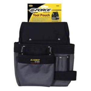 G-FORCE 10050 5 POCKET CARPENTER'S TOOL POUCH RUGGED POLYESTER FABRIC WEB BELT