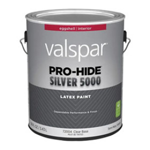 VALSPAR 72004.007 PRO-HIDE SILVER 5000 EGGSHELL CLEARBASE INTERIOR LATEX PAINT