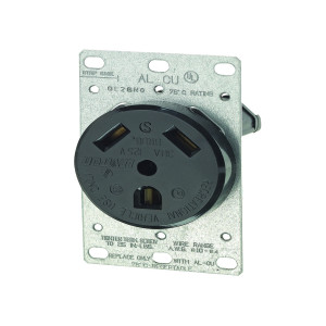 LEVITON R10-7313-S00 30A-125V FLUSH MOUNT OUTLET BLACK