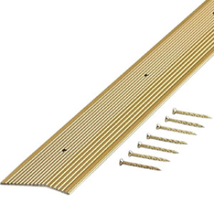 MD BUILDING 79251 2" X 72" EXTRA WIDE FLUTED CARPET TRIM IN SATIN BRASS