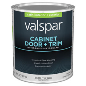 VALSPAR 81002.005 CABINET, DOOR&TRIM SATIN TINT BASE WATER-BASED ALKYD ENAMEL