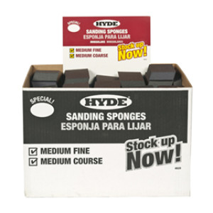 HYDE 100 PC BOX OF IRREGULAR SANDING SPONGES MED / FINE & MED / COARSE