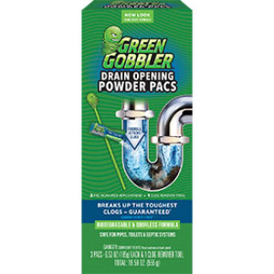 G0010AD GREEN GOBBLER DRAIN OPENING POWDER 3PK CANISTER