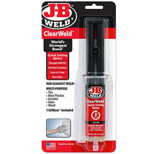 J-B WELD 50114H 14 ML CLEARWELD QUICK SETTING EPOXY SYRINGE