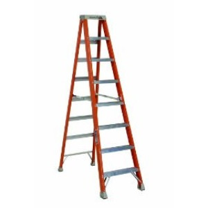 LOUISVILLE LADDER FS1508 8' TYPE IA FIBERGLASS STEP LADDER 300LB CAPACITY