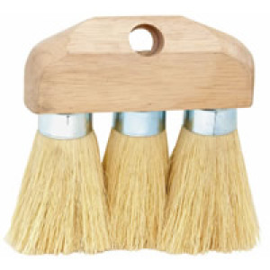 DQB 11941 WHITE TAMPICO 3 KNOT ROOF BRUSH 3-1/2" TRIM HARDWOOD BLOCK 2 HOLES
