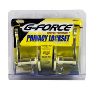 G-FORCE 80120 PRIVACY SCROLL LEVER LOCKSET POLISHED BRASS