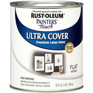 RUST-OLEUM PAINTER'S TOUCH 1990502 ULTRA COVER FLAT WHITE LATEX PAINT