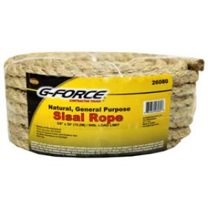 G-FORCE 26080 3/8" X 50' TWISTED SISAL ROPE