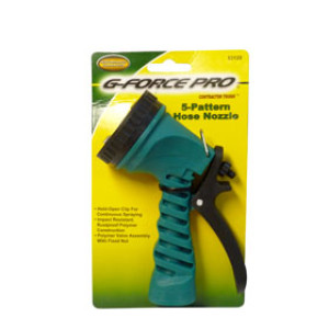 G-FORCE 53120 7 PATTERN POLY HOSE NOZZLE WITH REAR TRIGGER CARDED