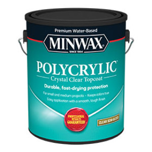 MINWAX 14444000 SEMI-GLOSS CLEAR WATER BASED POLYCRYLIC PROTECTIVE FINISH