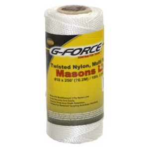 G-FORCE 27140 TWISTED NYLON MASON LINE - WHITE #18 X 250' TUBE
