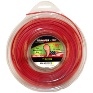 MAXPOWER 333205 .105" ROUNDCUT TRIMMER LINE RED RESIDENTIAL GRADE 105' NYLON